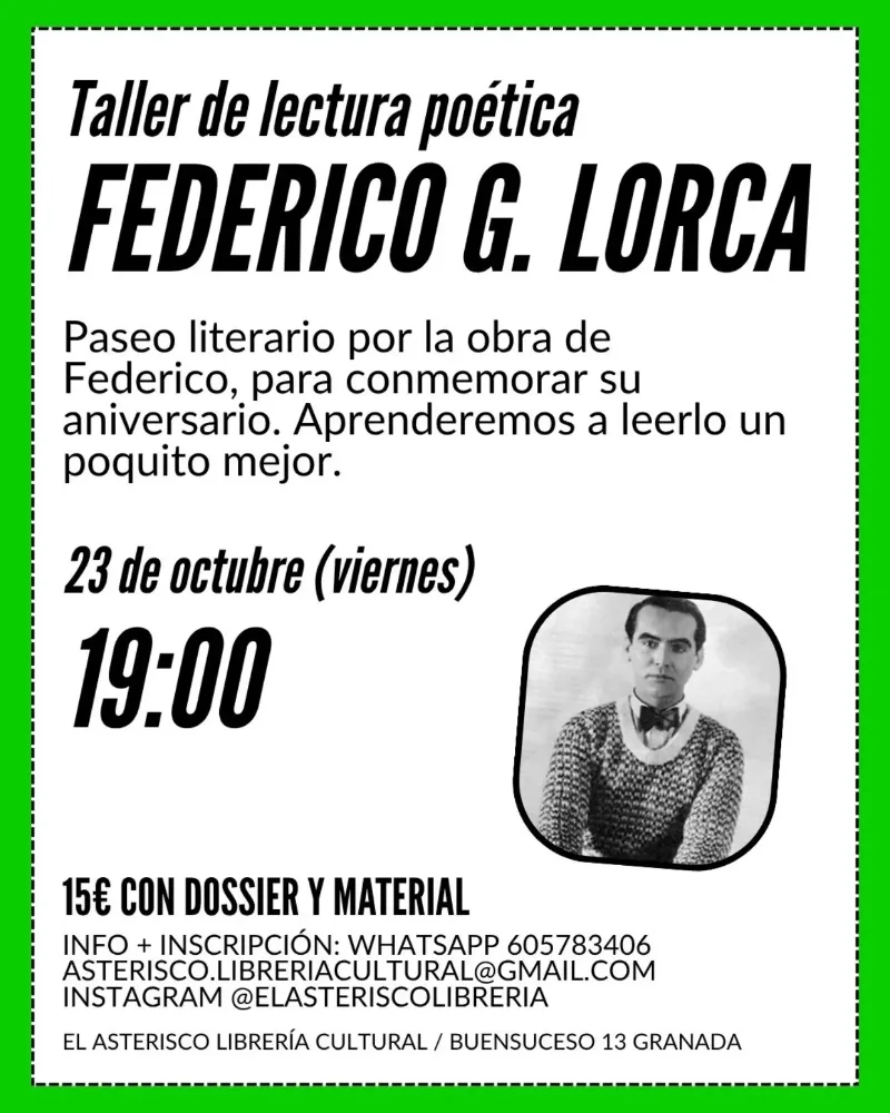 Taller de lectura poética Federico García Lorca